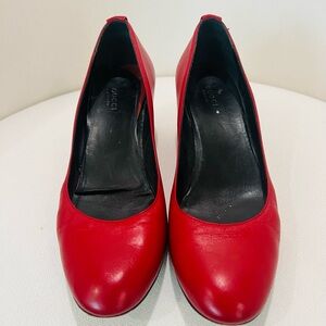 Gucci Bold Red Leather Heels